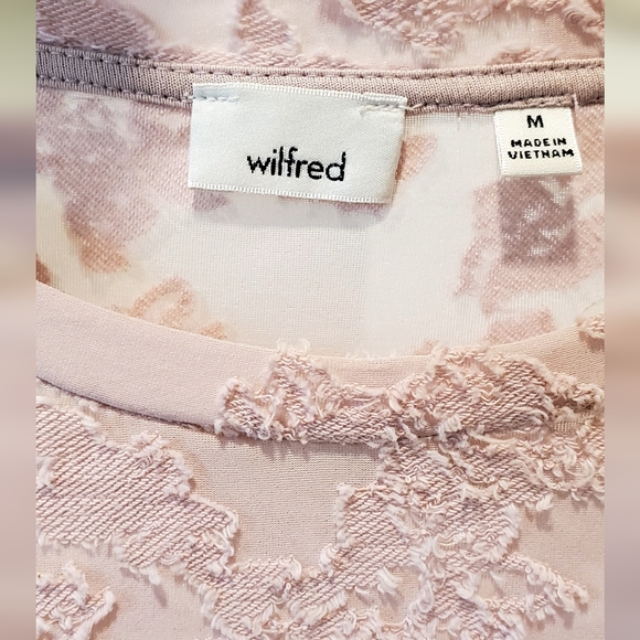 Wilfred Aritizia Dusty Pink Stretchy Sheer Floral Jacquard Top, Med. EUC - Picture 4 of 15